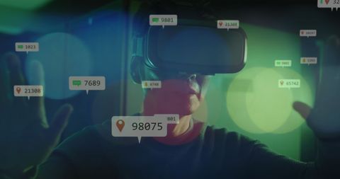 Male Worker in Virtual Reality Embracing VR Technology