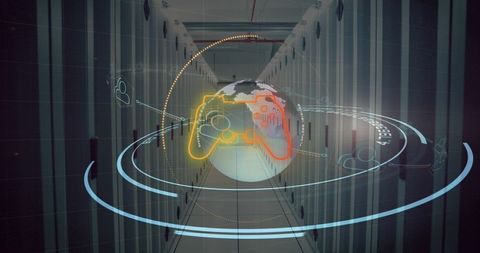 Digital Global Connectivity in Cyber Server Room