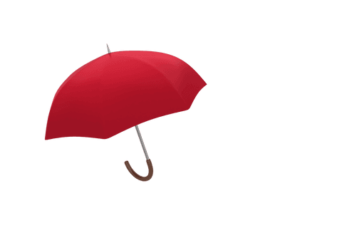Red Umbrella Floating on Transparent Background Vector