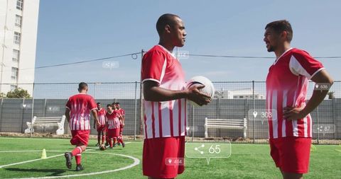Soccer Players Training on Artificial Turf Vibrant Atmosphere