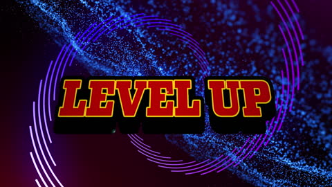 Level Up Animated Graphic with Geometric Elements