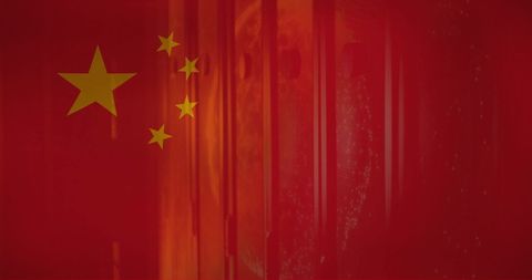 China Flag Overlay on Server Technology Machinery - Download Free Stock Images Pikwizard.com