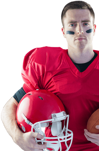 Confident Football Player Holding Helmet on Transparent Background - Download Free Stock Videos Pikwizard.com