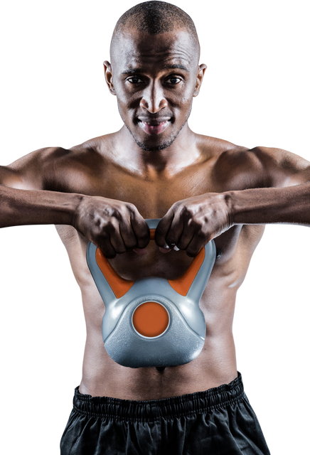 Transparent Background Muscular Man Exercising with Kettlebell Workout Strength Training - Download Free Stock Videos Pikwizard.com