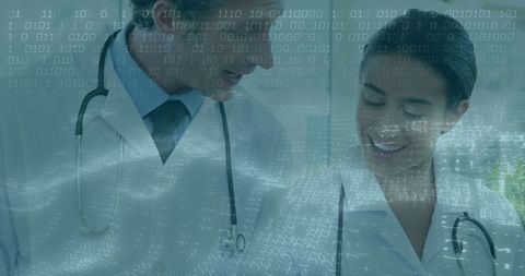 Doctors Collaborating with Digital Healthcare Technology