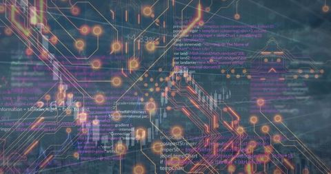 Futuristic Network Visualization with Digital Code Overlay - Download Free Stock Images Pikwizard.com