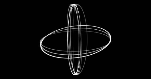 Luminescent White Circles on Black Background