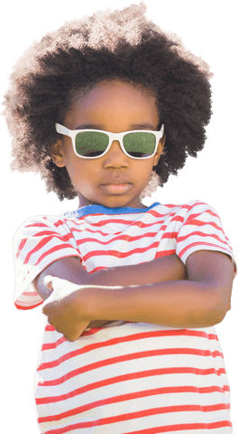 Confident African American Boy in Sunglasses on Transparent Background - Download Free Stock Videos Pikwizard.com
