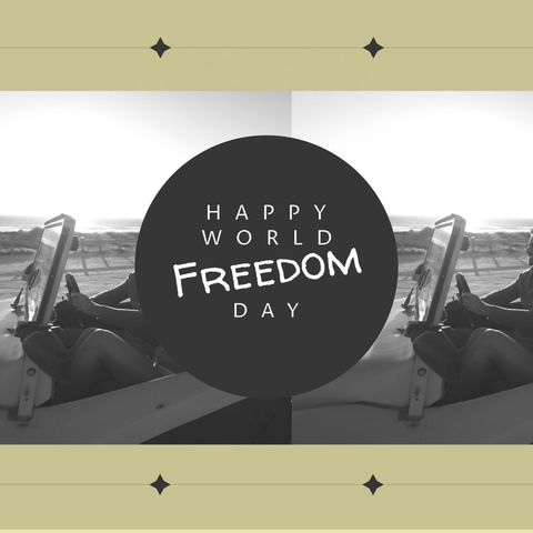 celebrating world freedom day with joyful beach drive - Download Free Stock Templates Pikwizard.com