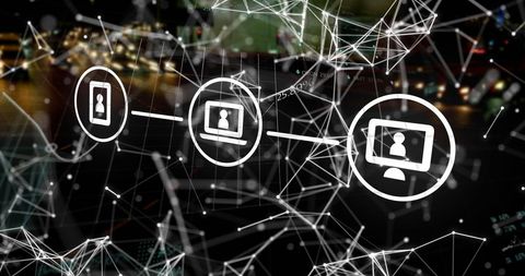 Network Connections Over Digital Interface Background - Download Free Stock Images Pikwizard.com