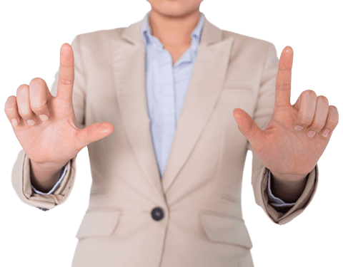 businesswoman gesturing with pointed fingers on transparent background - Download Free Stock Videos Pikwizard.com