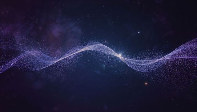 Flowing Violet Ribbon of Light in Cosmic Space