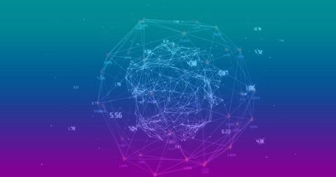 Futuristic Network Grid with Numerical Data Overlay - Download Free Stock Images Pikwizard.com