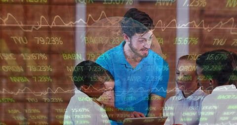 Teacher Explaining Financial Concepts to Curious Students