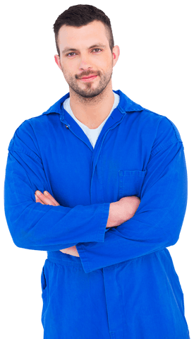 Transparent Confident Mechanic Standing Arms Crossed Portrait - Download Free Stock Videos Pikwizard.com