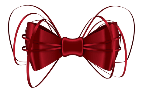 Digital red bow tie on transparent background for celebrations