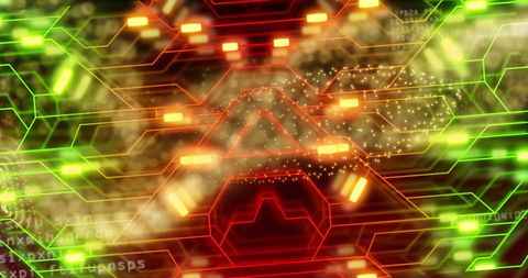 Futuristic Digital Circuit Network with Dynamic Data Flow - Download Free Stock Images Pikwizard.com
