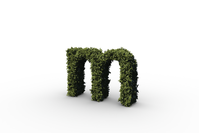 Transparent Letter 'M' Shaped from Fresh Green Leaves, 3D Hedged Design - Download Free Stock Videos Pikwizard.com