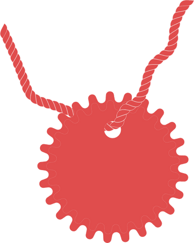 Blank Red Gear-Shaped Label Hanging on Transparent Background - Download Free Stock Videos Pikwizard.com
