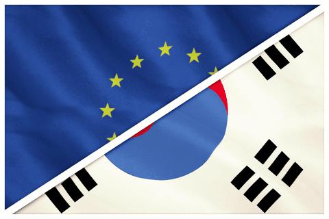 transparent european union and south korean flags half overlay - Download Free Stock Videos Pikwizard.com