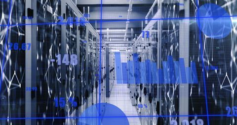 data analysis in server room with network visualization - Download Free Stock Images Pikwizard.com
