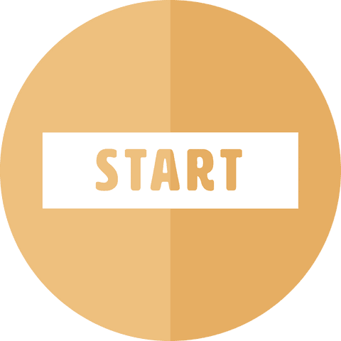 vector illustration of start text on orange circle background - Download Free Stock Videos Pikwizard.com