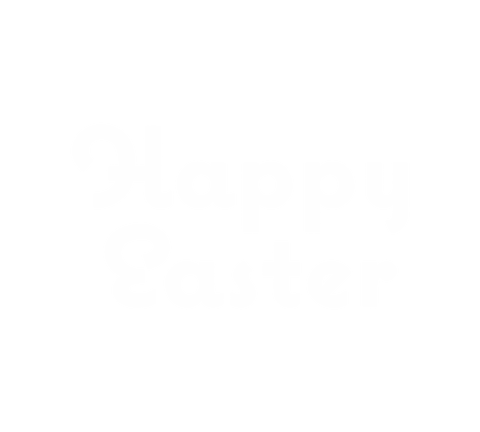 Happy easter typography on transparent background