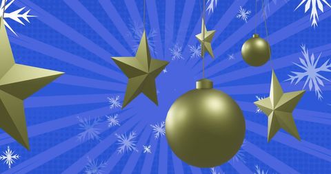 Festive Christmas Ornaments with Falling Snow