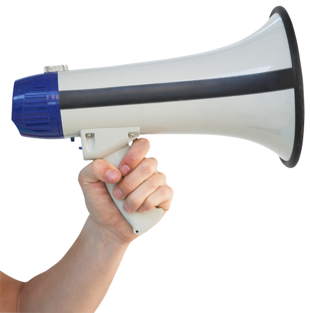 Transparent Background: Male Hand Holding Megaphone for Announcements - Download Free Stock Videos Pikwizard.com