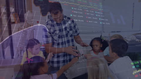Financial Data Animation with Schoolchildren Learning