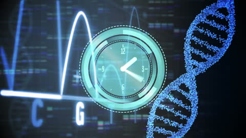 Digital Clock with DNA Strand and Data Elements