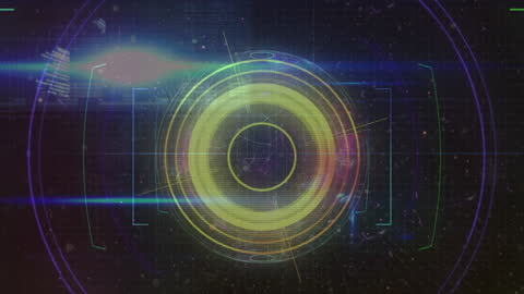 Futuristic Digital Interface with Glowing Circular Scanner