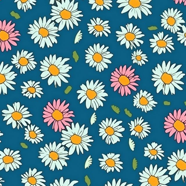 Multi coloured flowers on blue background, created using generative ai technology - Download Free Stock Photos Pikwizard.com