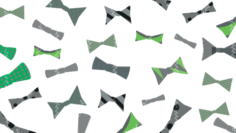 Bow ties and curved plants vector on transparent background
