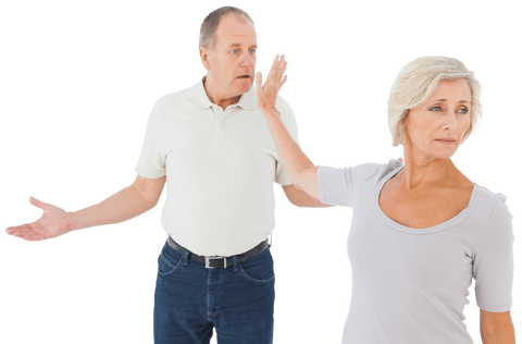 transparent elderly couple arguing emotionally - Download Free Stock Videos Pikwizard.com