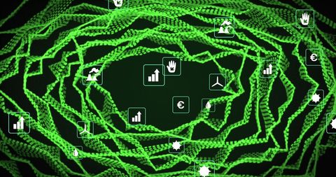 Abstract Digital Network with Futuristic Icons - Download Free Stock Images Pikwizard.com