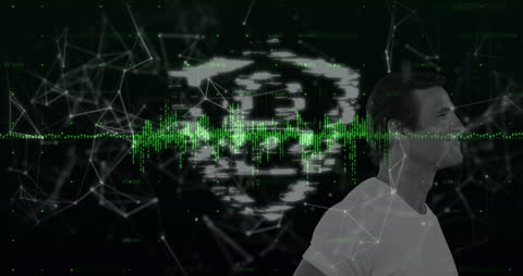 Man Living in Digital Matrix Universe