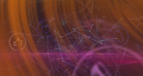 Abstract Digital Background with Floating Icons