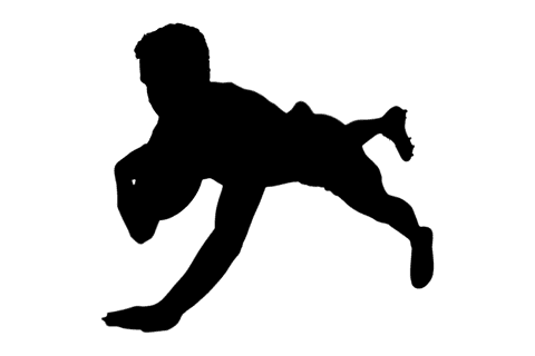 Transparent Silhouette of Rugby Player Vector Design