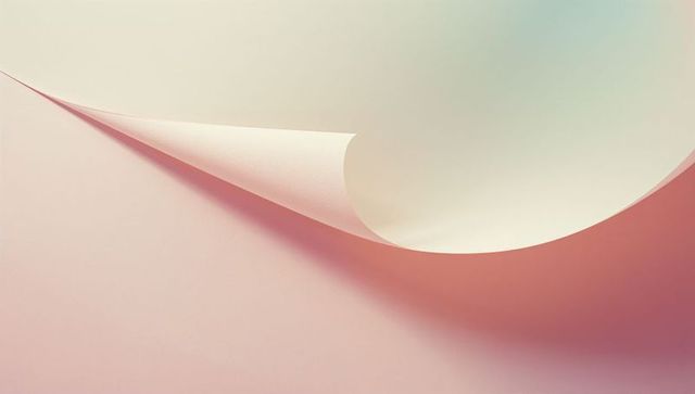 Abstract elegance: off-white paper curl on pastel gradient