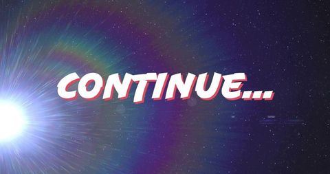 Cosmic Style Text with Lens Flare Over Starry Background