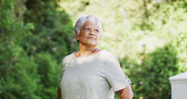 Senior Woman Enjoying Nature Outdoors - Download Free Stock Images Pikwizard.com