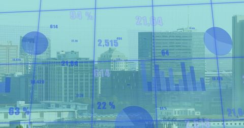 Digital Financial Data Over City Skyline Illustrating Global Business - Download Free Stock Images Pikwizard.com