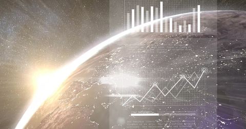 Digital Data Processing Interface Over Earth - Download Free Stock Images Pikwizard.com
