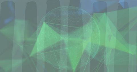 Abstract digital network connection with green globe