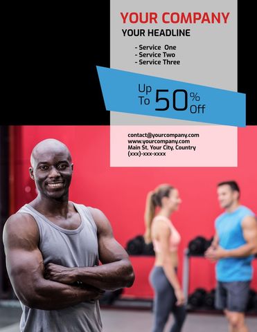 Fitness Trainer Promotional Template for Gym Marketing - Download Free Stock Templates Pikwizard.com