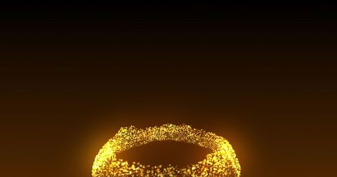 Glowing Golden Particles Creating Energy Ring Effect