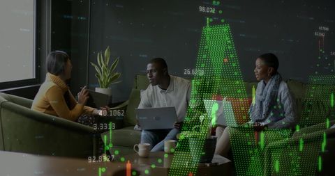 Business Team Analyzing Financial Data with Digital Viewing