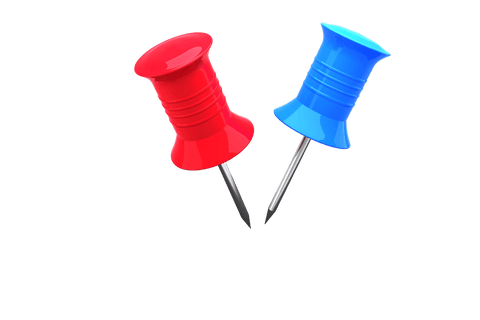 transparent red and blue push pins on clear background - Download Free Stock Videos Pikwizard.com
