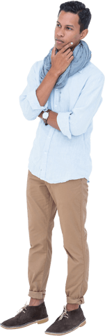 Contemplative Man in Casual Outfit with Transparent Background - Download Free Stock Videos Pikwizard.com